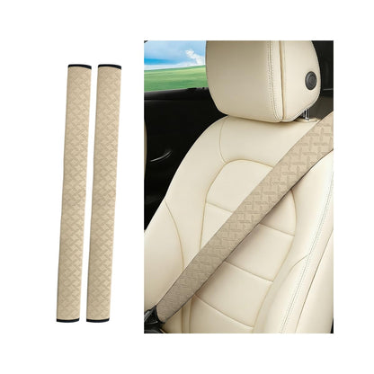 2PCS Car Seat Belt Cover Leather Shoulder Cushion Pad Pink