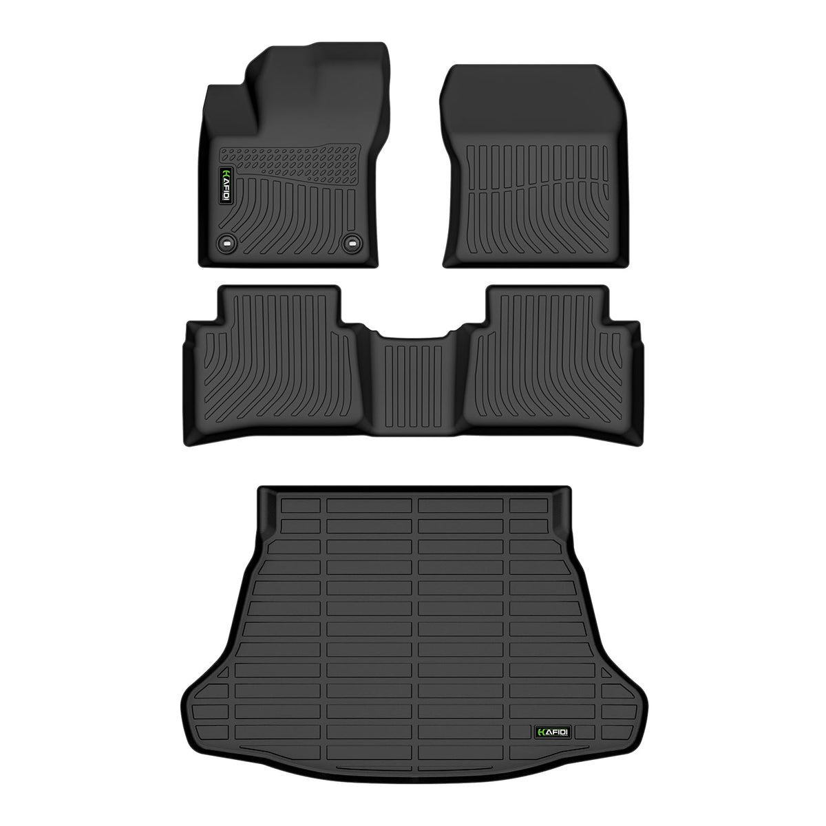 HAFIDI® Floor Mats & Cargo Liner Set Fit for 2023-2027 Kia NIRO & NIRO Hybrid (Not for NIRO EV &NIRO PHEV) All Weather Protection TPE Anti-Slip Floor Liners Custom Accessories -Black