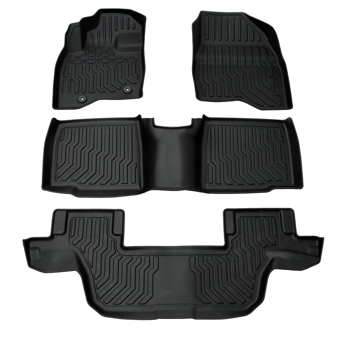 Car Floor Mats for 2012-2017 Chevy Equinox &GMC Terrain/Terrain Denali,All Weather TPE Full Set Includes 1st 2nd Row Front (for 12-17 Chevrolet Equinox/GMC Terrain/Denali)