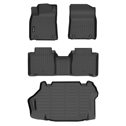 Floor Mats Custom for Toyota Corolla 2009-2013 All Weather Protection TPE Heavy Duty Non-Slip Automotive Floor Liners Fits Front& 2nd Row Full Set Accessories, Black