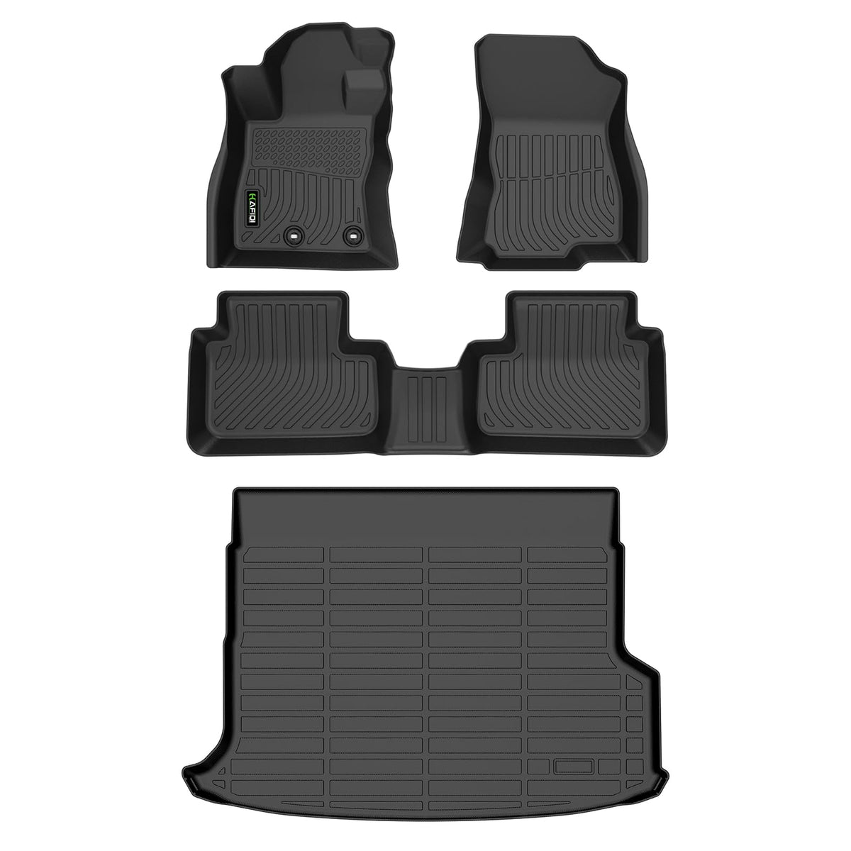 Floor Mats Custom for Toyota Corolla 2009-2013 All Weather Protection TPE Heavy Duty Non-Slip Automotive Floor Liners Fits Front& 2nd Row Full Set Accessories, Black