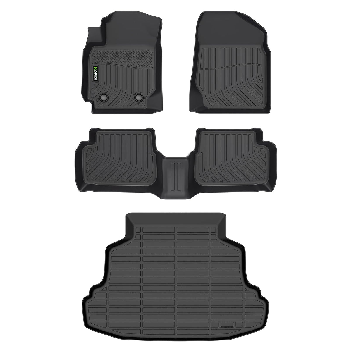 Floor Mats Custom for Toyota Corolla 2009-2013 All Weather Protection TPE Heavy Duty Non-Slip Automotive Floor Liners Fits Front& 2nd Row Full Set Accessories, Black