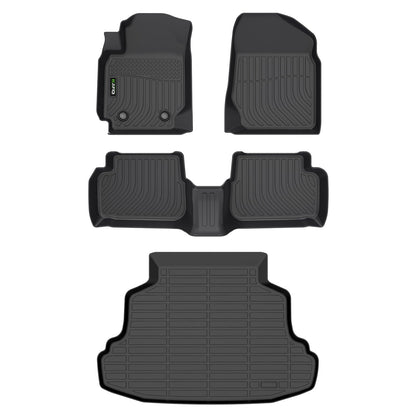 Floor Mats Custom for Toyota Corolla 2009-2013 All Weather Protection TPE Heavy Duty Non-Slip Automotive Floor Liners Fits Front& 2nd Row Full Set Accessories, Black