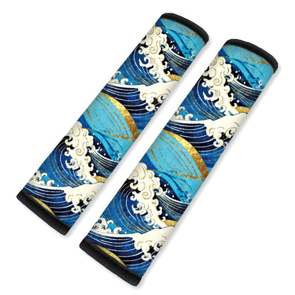 2Pcs Rainbow Skull Soft Auto Seat Belt Cover Pad 11" x 2.4"