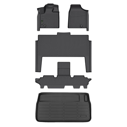 Floor Mats Custom for Toyota Corolla 2009-2013 All Weather Protection TPE Heavy Duty Non-Slip Automotive Floor Liners Fits Front& 2nd Row Full Set Accessories, Black