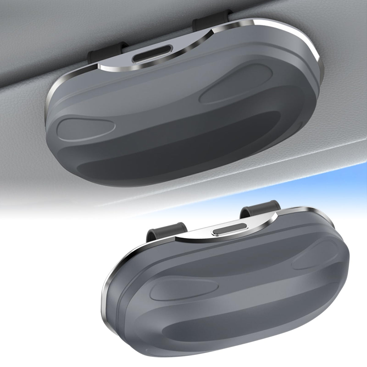 Sunglass Holder for Car ABS Vehicle Eyeglasses Storage Case Sun Visor Sunglasses Organizer Clip Universal Automotive Interior Accessories for SUV Sedan Truck-Matte Black