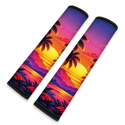 2Pcs Rainbow Skull Soft Auto Seat Belt Cover Pad 11" x 2.4"