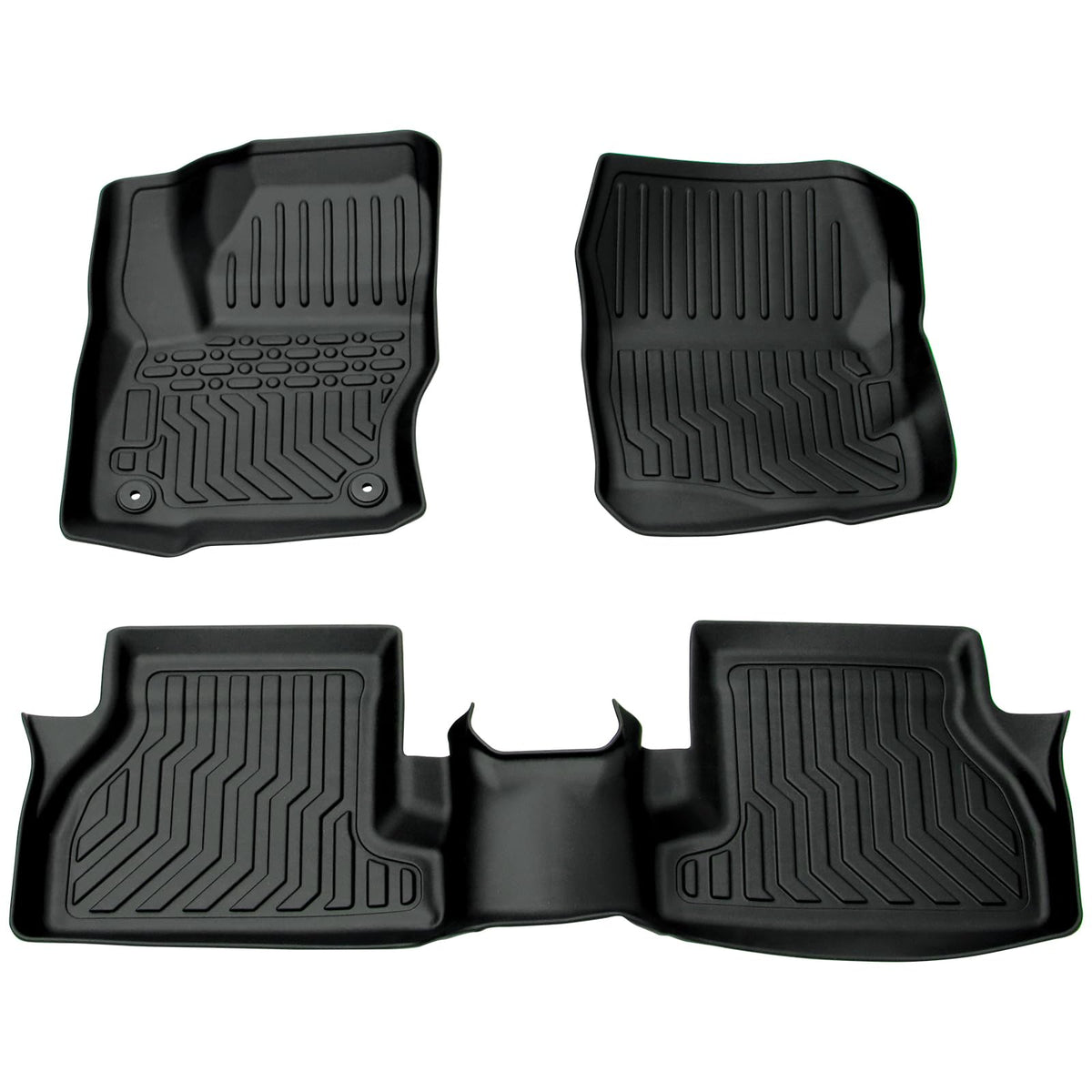 Car Floor Mats for 2012-2017 Chevy Equinox &GMC Terrain/Terrain Denali,All Weather TPE Full Set Includes 1st 2nd Row Front (for 12-17 Chevrolet Equinox/GMC Terrain/Denali)