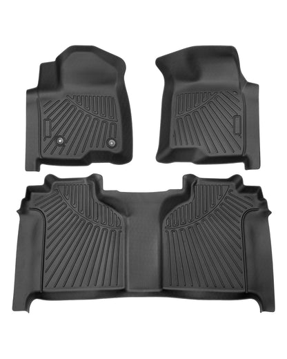 Powerty Floor Mats for 2019-2024 2025 Toyota RAV4 Accessories All Weather Floor Liner 3D TPO 1st & 2nd Row Floor Mat Heavy-Duty Floor Liners(FIT All Models)
