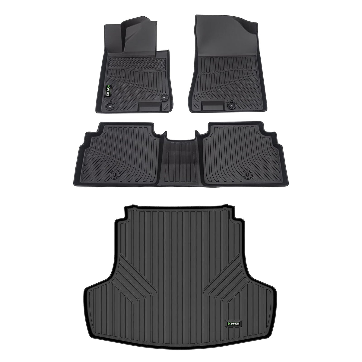 HAFIDI® Floor Mats & Cargo Liner Set Fit for 2023-2027 Kia NIRO & NIRO Hybrid (Not for NIRO EV &NIRO PHEV) All Weather Protection TPE Anti-Slip Floor Liners Custom Accessories -Black