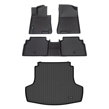 HAFIDI® Floor Mats & Cargo Liner Set Fit for 2023-2027 Kia NIRO & NIRO Hybrid (Not for NIRO EV &NIRO PHEV) All Weather Protection TPE Anti-Slip Floor Liners Custom Accessories -Black