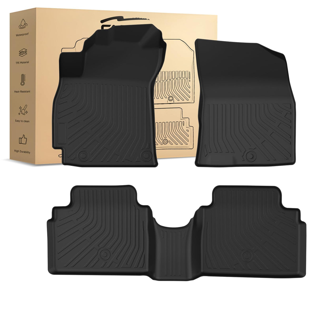 Cartist Floor Mats Fit for Honda HR-V HRV 2023 2024 2025 2026 (Include Hybrid) All Weather Floor Liners Front & 2nd Row Floor Mat for HRV Heavy Duty