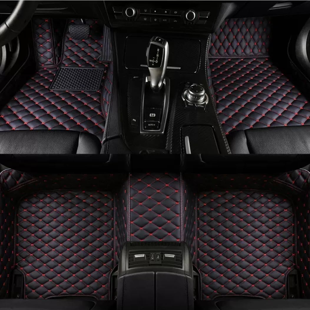Custom Personalized Floor Mats for Cars，Luxury Full Coverage All Weather Car Floor Mats，Anti-Slip Leather Car Mat Set ，Custom Floor Mats for 99% of Cars, Trucks & SUVs (Pure Black)