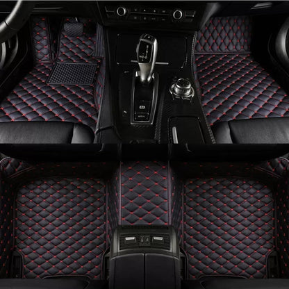 Custom Personalized Floor Mats for Cars，Luxury Full Coverage All Weather Car Floor Mats，Anti-Slip Leather Car Mat Set ，Custom Floor Mats for 99% of Cars, Trucks & SUVs (Pure Black)