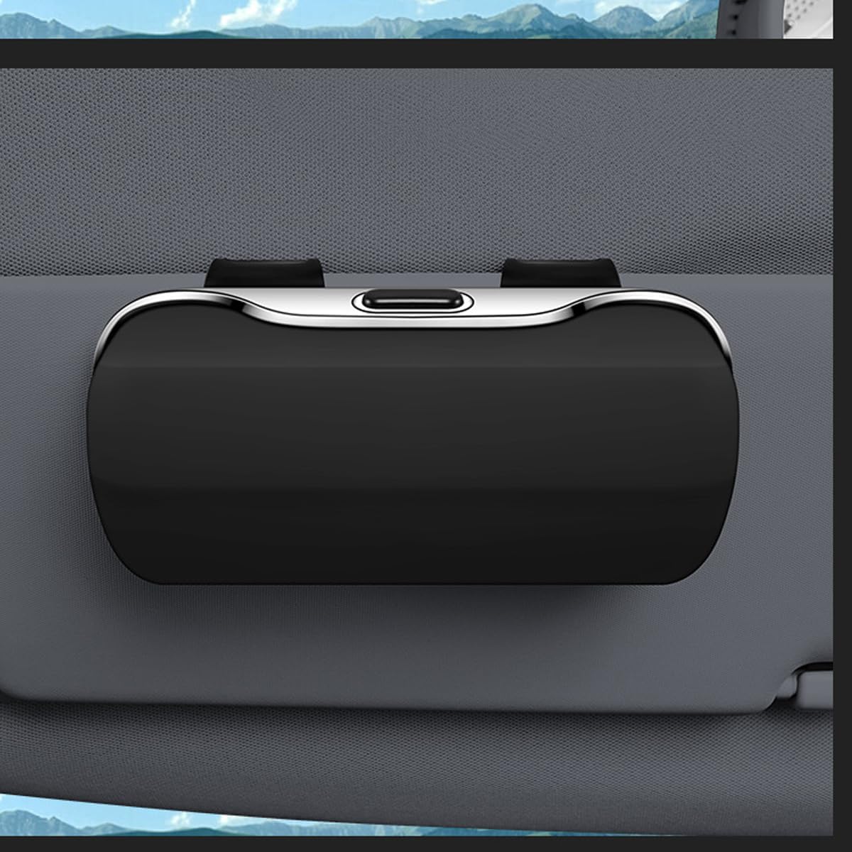 Zipelo 7.09 x 2.56 Inch Car Sun Visor Sunglasses Case, Black