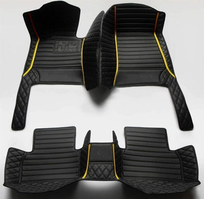 Custom Personalized Floor Mats for Cars，Luxury Full Coverage All Weather Car Floor Mats，Anti-Slip Leather Car Mat Set ，Custom Floor Mats for 99% of Cars, Trucks & SUVs (Pure Black)
