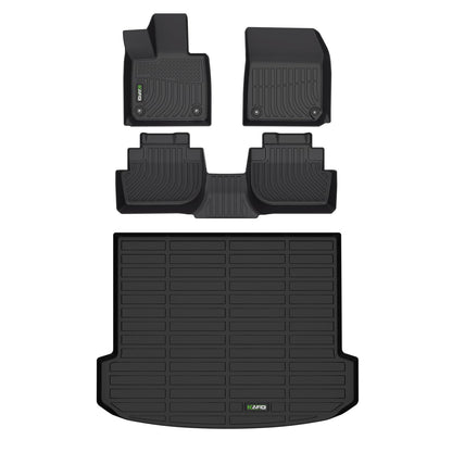 HAFIDI® Floor Mats & Cargo Liner Set Fit for 2023-2027 Kia NIRO & NIRO Hybrid (Not for NIRO EV &NIRO PHEV) All Weather Protection TPE Anti-Slip Floor Liners Custom Accessories -Black