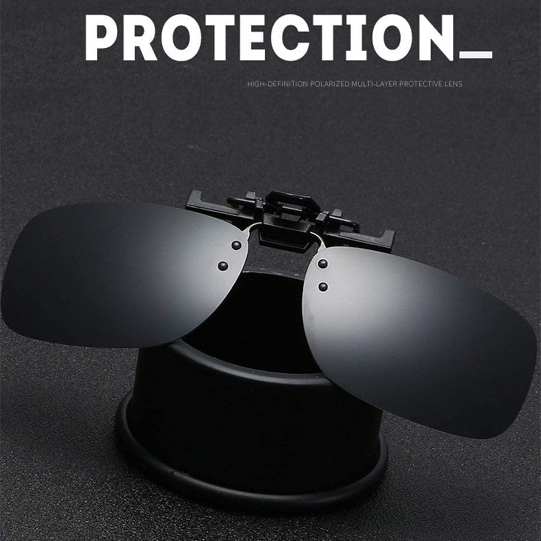 Clip on Flip up Polarized Lens For Prescription Glasses UV Protection Sunglasses (Clear lenses not Polarized)