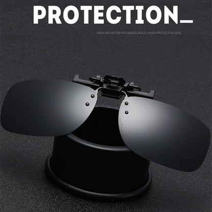 Clip on Flip up Polarized Lens For Prescription Glasses UV Protection Sunglasses (Clear lenses not Polarized)