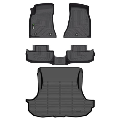 Floor Mats Custom for Toyota Corolla 2009-2013 All Weather Protection TPE Heavy Duty Non-Slip Automotive Floor Liners Fits Front& 2nd Row Full Set Accessories, Black