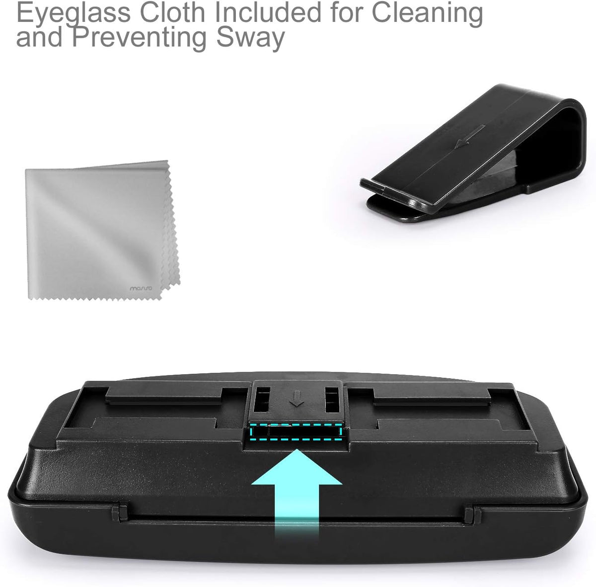 MOSISO Car Visor Sunglasses Case, ABS Eyeglasses Holder Protective Box