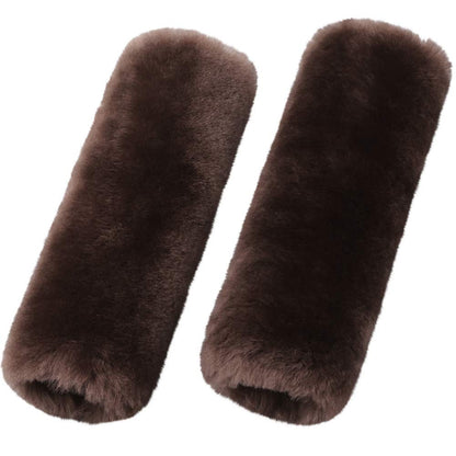 OGLAND 2 Pack Sheepskin Car Seat Belt Cover Pads | Wool Seatbelt Cushions