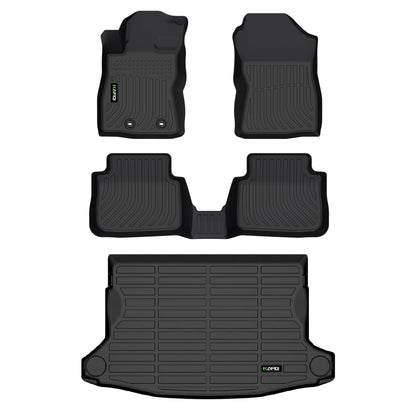 HAFIDI® Floor Mats & Cargo Liner Set Fit for 2023-2027 Kia NIRO & NIRO Hybrid (Not for NIRO EV &NIRO PHEV) All Weather Protection TPE Anti-Slip Floor Liners Custom Accessories -Black