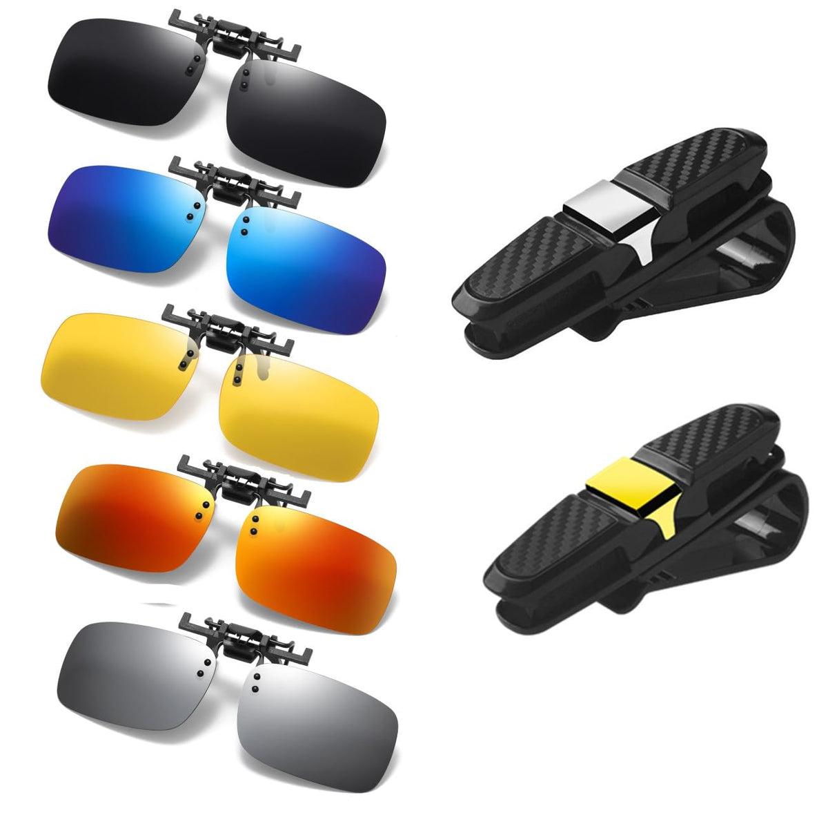 Clip on Flip up Polarized Lens For Prescription Glasses UV Protection Sunglasses (Clear lenses not Polarized)