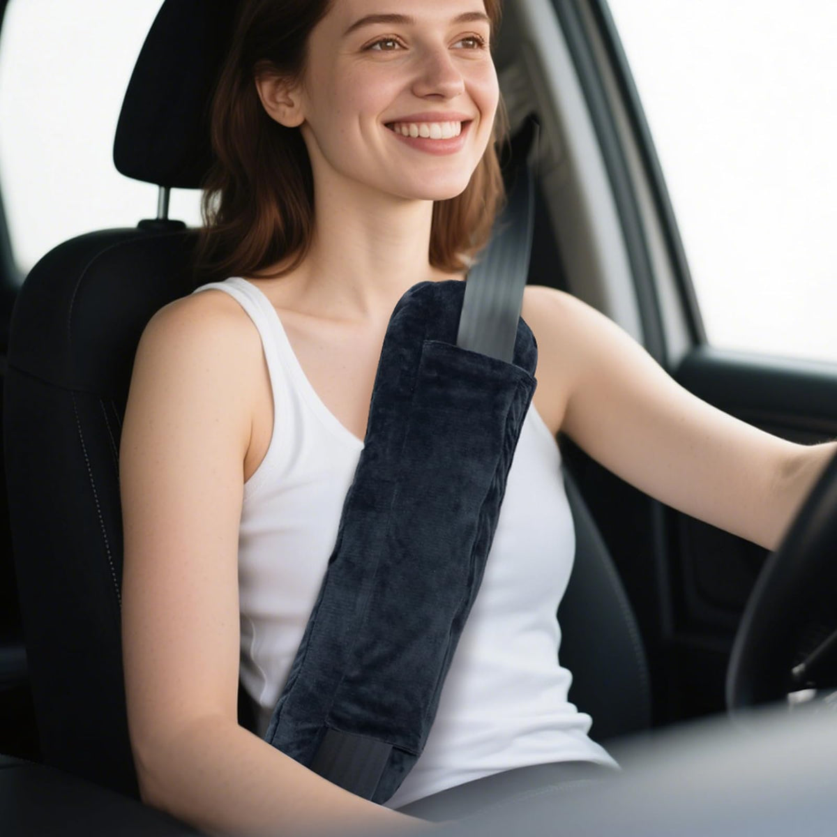 Rounded Corners Seat Belt Pillow for Post Heart Surgery