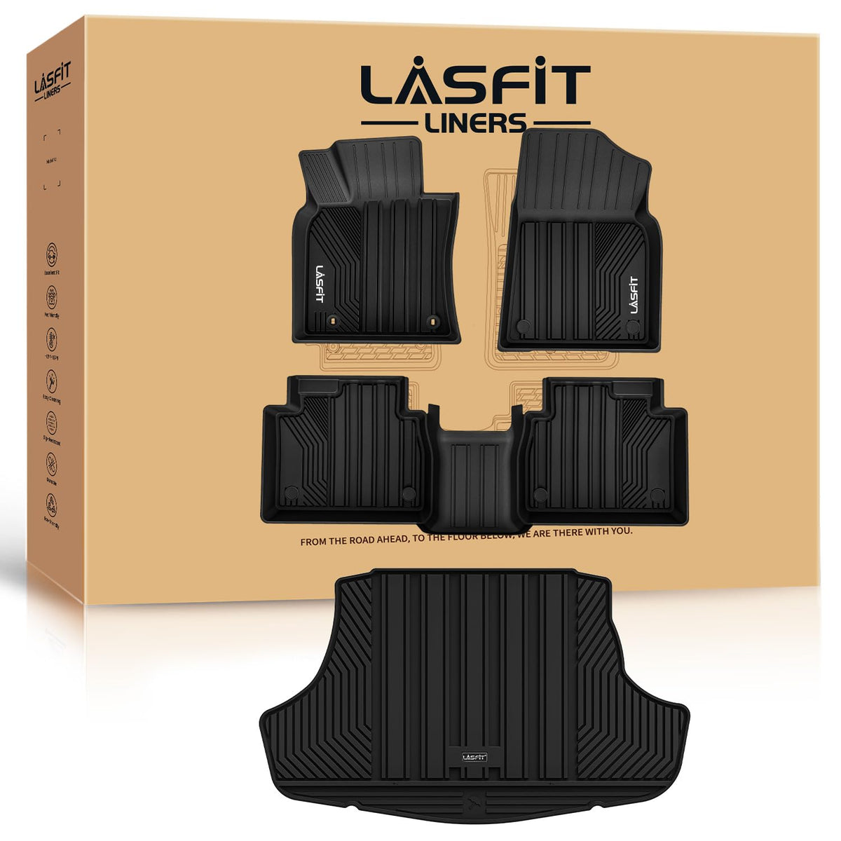 LASFIT Floor Mats for Toyota 4Runner 2013-2024 & for Lexus GX460 2014-2023