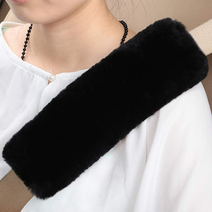 OGLAND 2 Pack Sheepskin Car Seat Belt Cover Pads | Wool Seatbelt Cushions