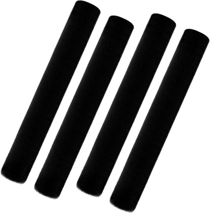 Boao 4 Pack Sheepskin Seat Belt Cover Shoulder Pad,25.5 Inch,Black