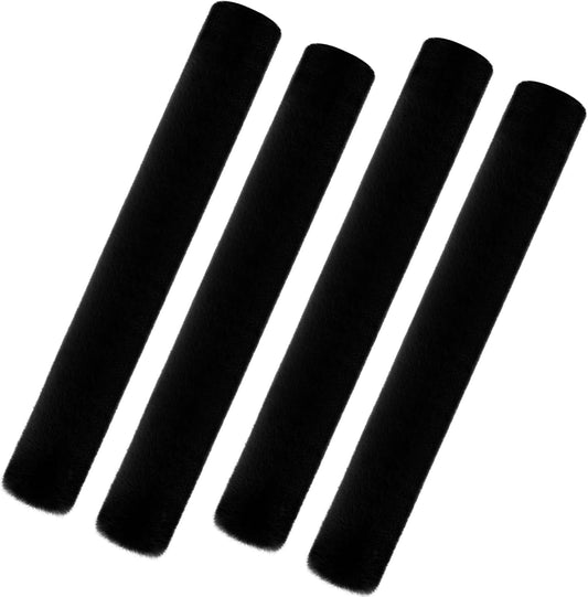 Boao 4 Pack Sheepskin Seat Belt Cover Shoulder Pad,25.5 Inch,Black