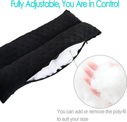 Hysterectomy Pillow Abdominal Surgery Seatbelt Pillows with Pocket Myomectomy Comfort Cushion for Belly Incision Tummy Tuck C-Section Recovery Gifts Women Patients (Minky Black)