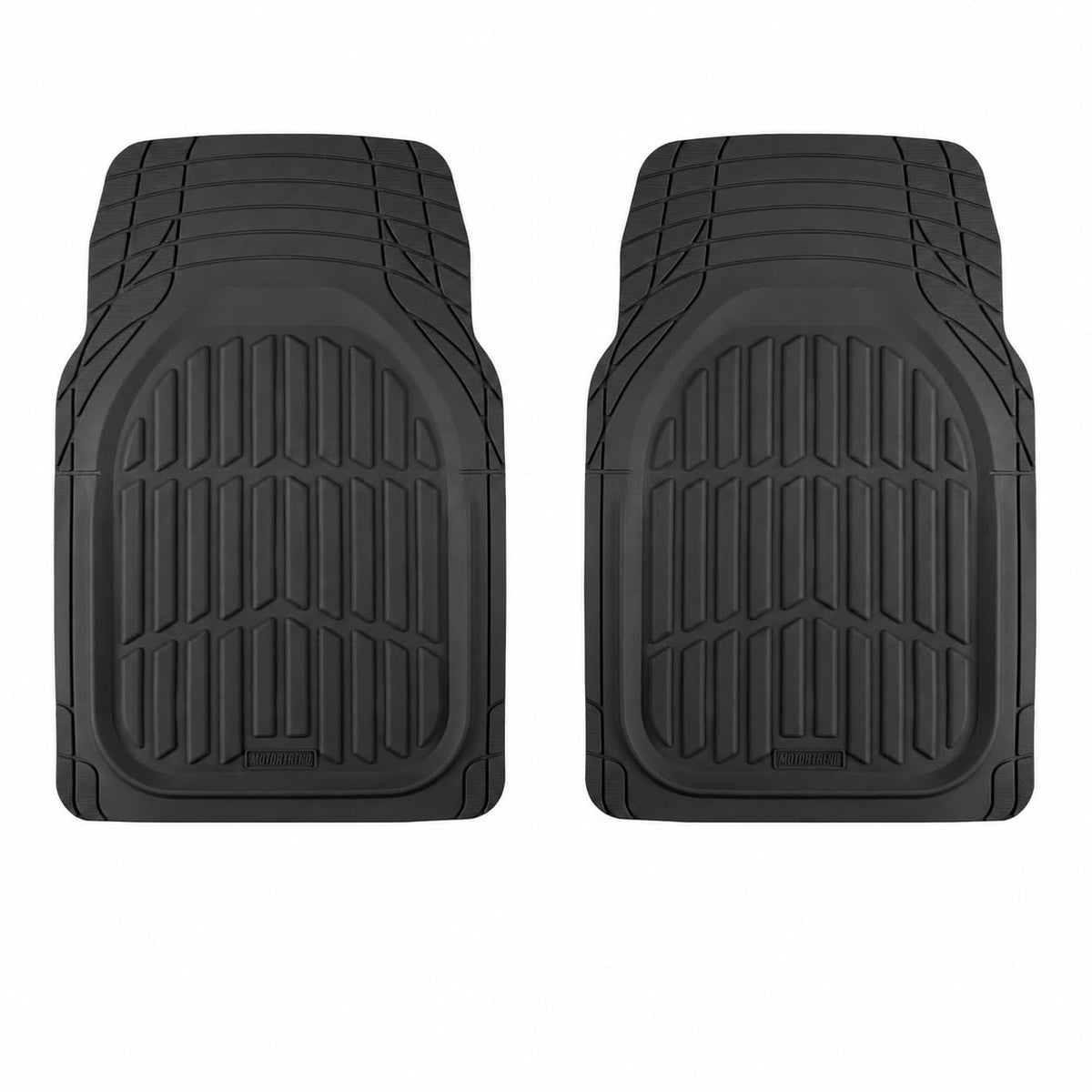 Motor Trend FlexTough Floor Mats for Cars, Gray Deep Dish All-Weather Mats, Waterproof Trim-To Fit Automotive Floor Mats for Trucks SUV, Universal Liner Car Accessories