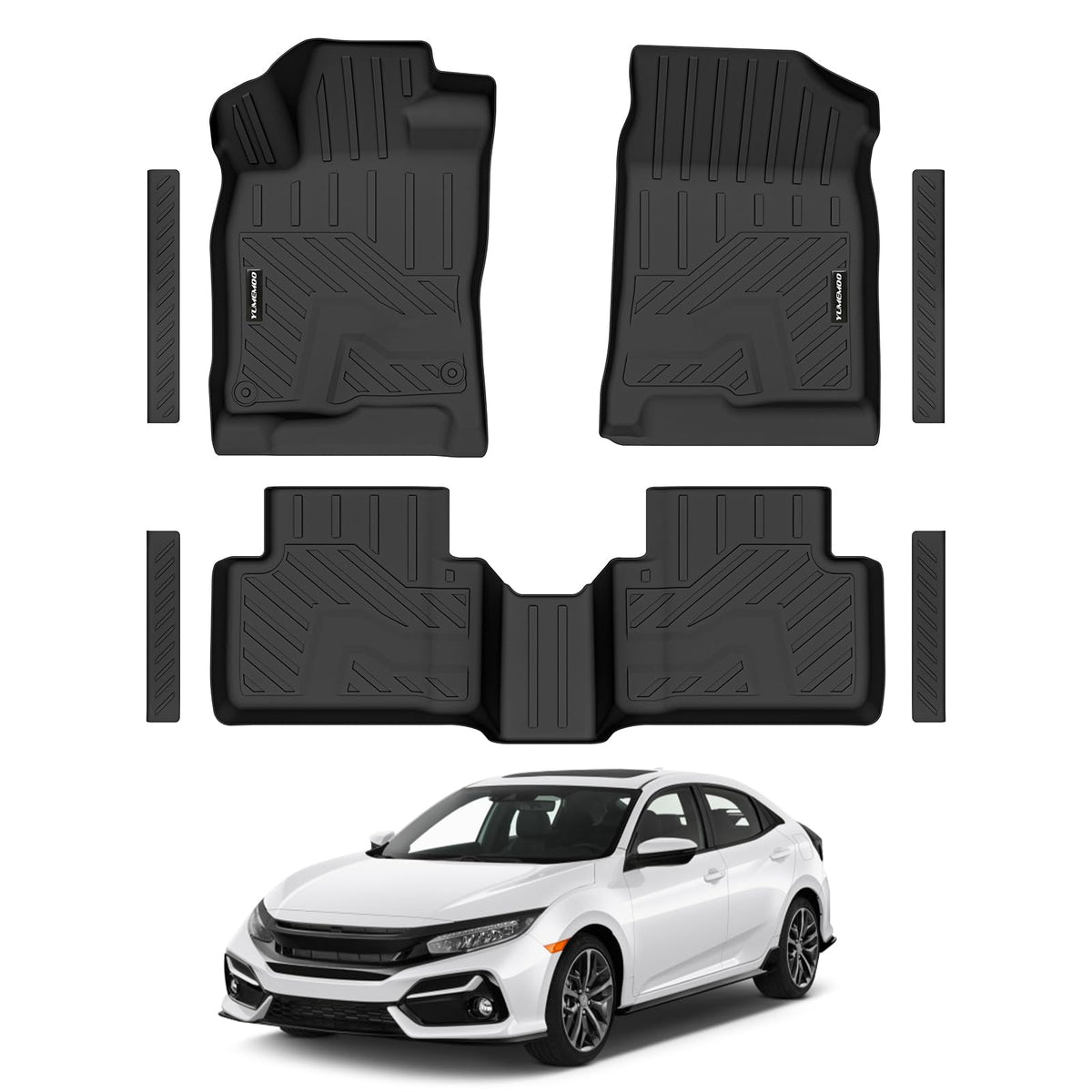 Floor Mats & Trunk Mat for Honda Civic Gas Sedan 2006-2011(Not for Coupe)