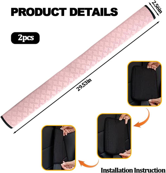 2PCS Car Seat Belt Cover Leather Shoulder Cushion Pad Pink
