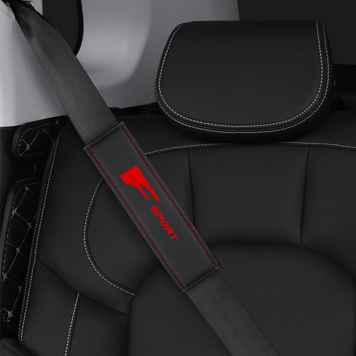 Designe for Camaro RS Seatbelt Cover Pad 2pack car Accessories Compatible with Camaro RS Shoulder Strap Protector with Comfortable Soft Leather. (HWZ-hjd-RS)