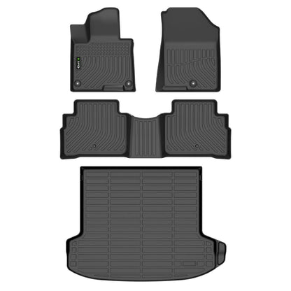 Floor Mats Custom for Toyota Corolla 2009-2013 All Weather Protection TPE Heavy Duty Non-Slip Automotive Floor Liners Fits Front& 2nd Row Full Set Accessories, Black
