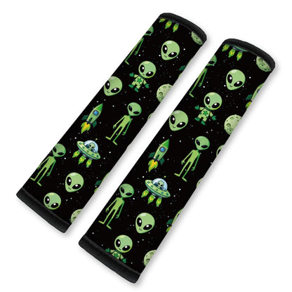 2Pcs Rainbow Skull Soft Auto Seat Belt Cover Pad 11" x 2.4"