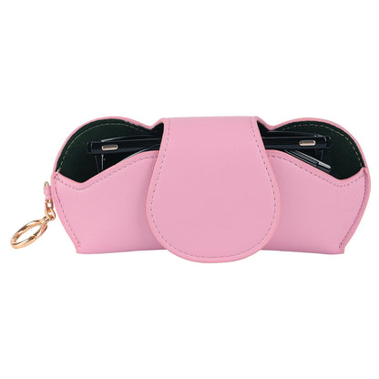 KINIVA Sunglasses Holder for Car Visor with Hanging Hook Portable Leather Glasses Storage Bag with Detachable Clips