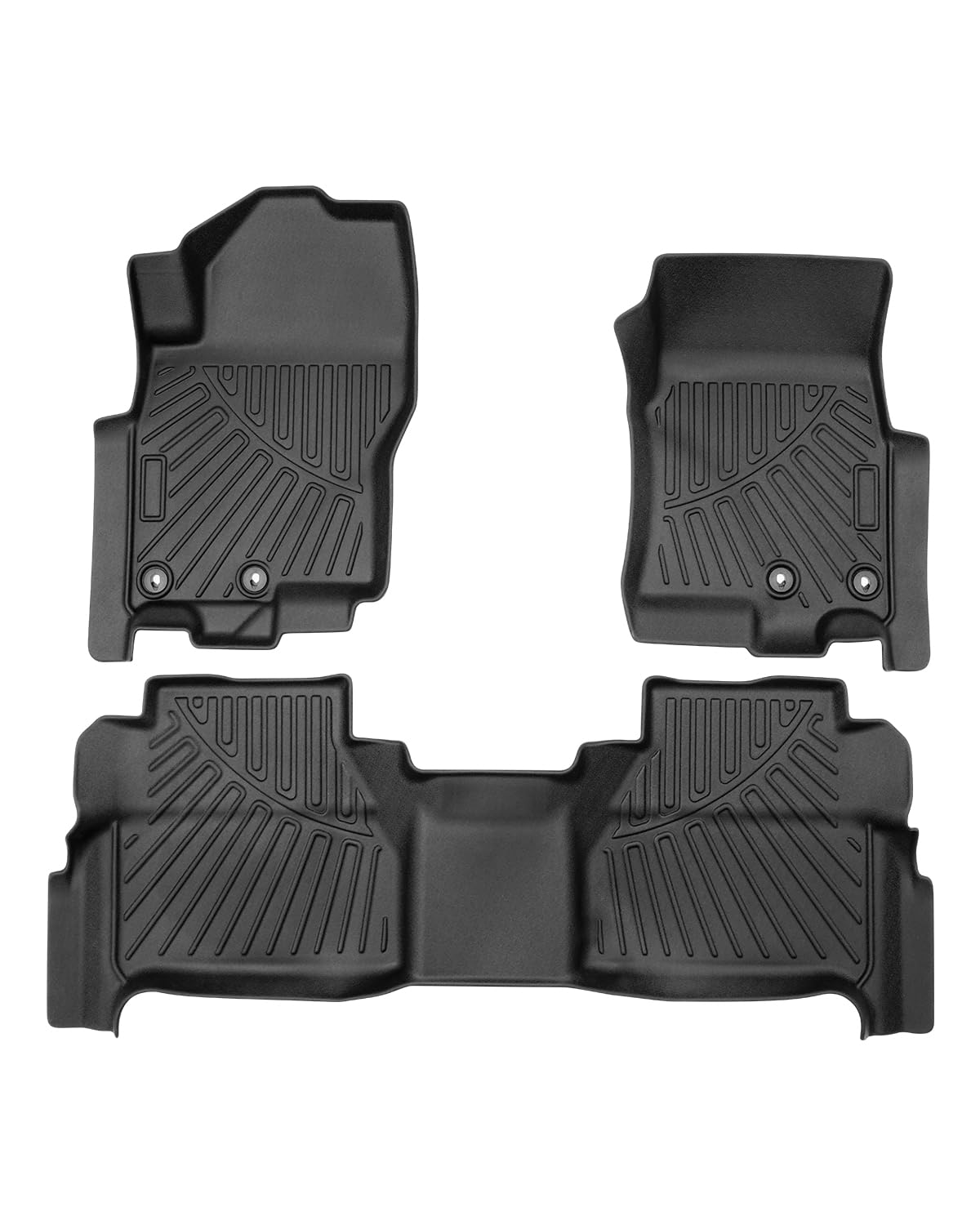 Powerty Floor Mats for 2019-2024 2025 Toyota RAV4 Accessories All Weather Floor Liner 3D TPO 1st & 2nd Row Floor Mat Heavy-Duty Floor Liners(FIT All Models)