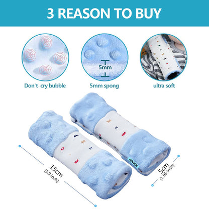 4 Packs Baby Car Seat Straps Cover Shoulder Pads for Baby, Baby Car Seat Belt Pads Seat Belt Covers for All Car Seats/Pushchair/Stroller (5.9‘’X2‘’in)
