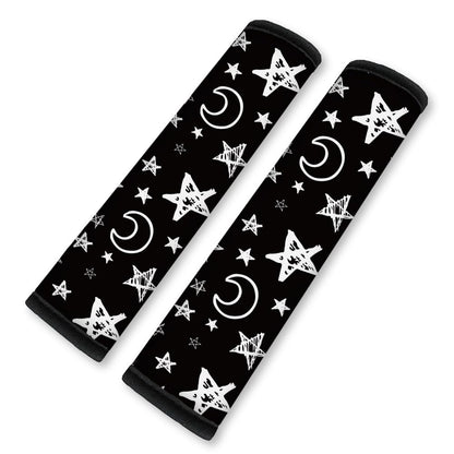 2Pcs Soft Auto Seat Belt Cover Pad Neon Galaxy Sea Turtle Print Colorful Car Seatbelt Shoulder Cushion for Comfortable Driving, Compatible with All Cars' Seatbelt and Backpack Straps