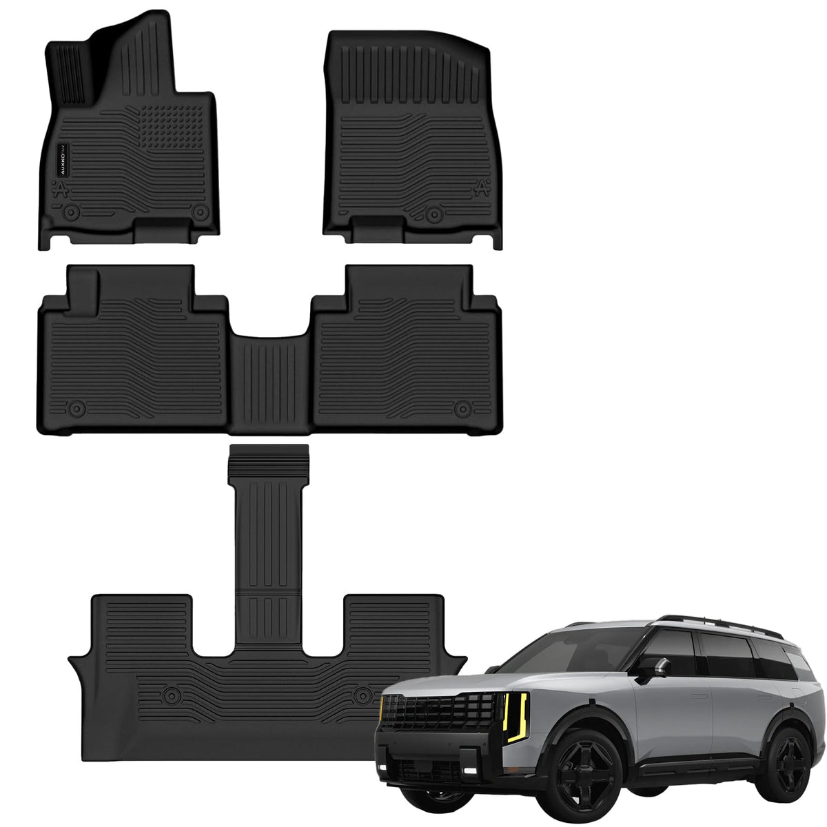 AUXKO Floor Mats Cargo Mat Backrest Mat for 2027 Kia Telluride Hybrid