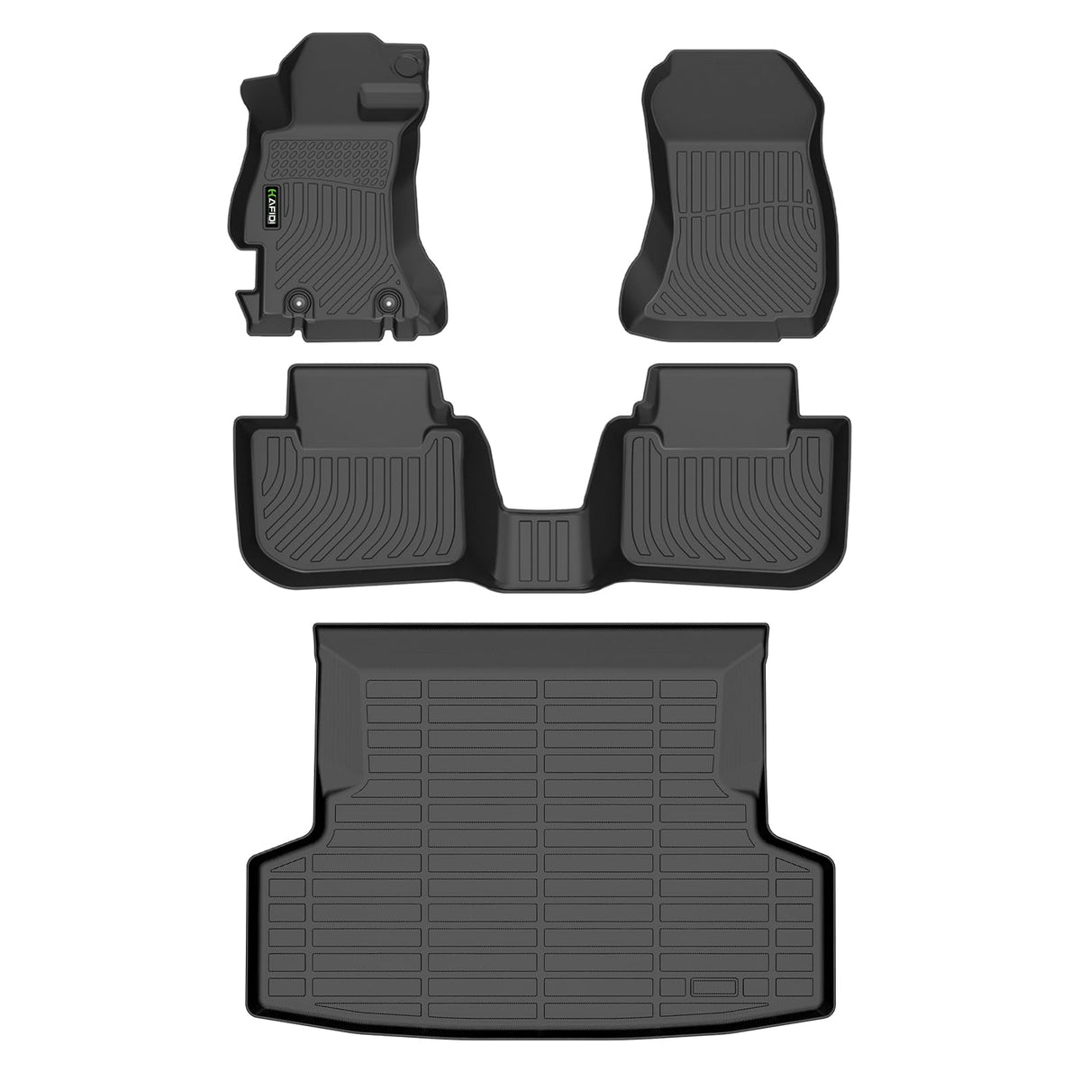 Floor Mats Custom for Toyota Corolla 2009-2013 All Weather Protection TPE Heavy Duty Non-Slip Automotive Floor Liners Fits Front& 2nd Row Full Set Accessories, Black