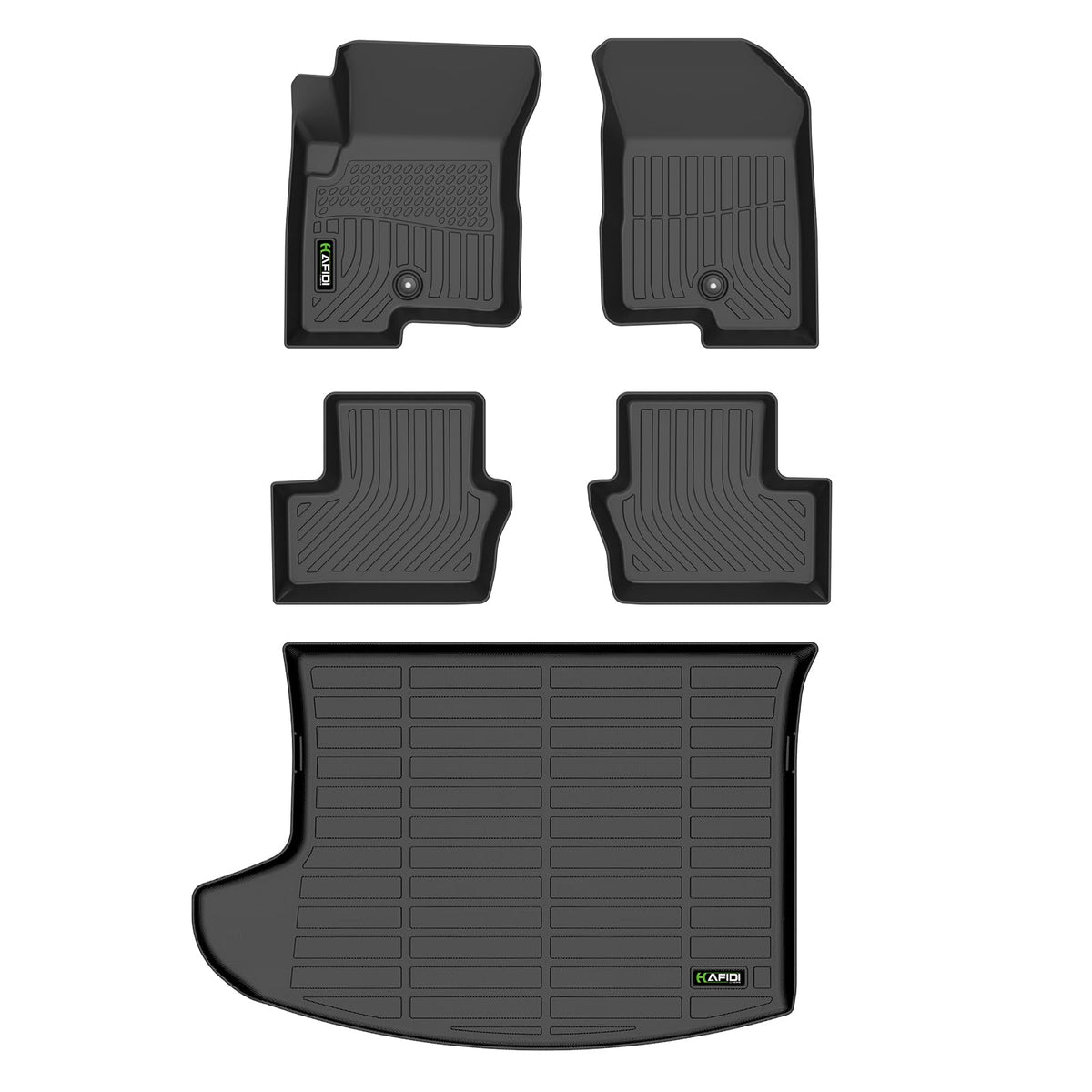HAFIDI® Floor Mats & Cargo Liner Set Fit for 2023-2027 Kia NIRO & NIRO Hybrid (Not for NIRO EV &NIRO PHEV) All Weather Protection TPE Anti-Slip Floor Liners Custom Accessories -Black