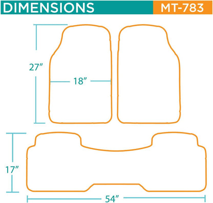 FlexTough Contour Liners - Deep Dish Heavy Duty Rubber Floor Mats for Car SUV Truck & Van - All Weather Protection - Odorless (Original)