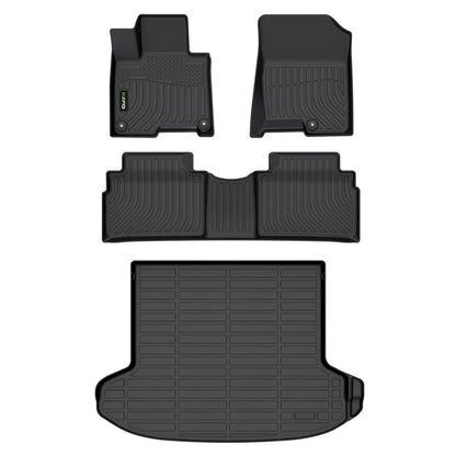 Floor Mats Custom for Toyota Corolla 2009-2013 All Weather Protection TPE Heavy Duty Non-Slip Automotive Floor Liners Fits Front& 2nd Row Full Set Accessories, Black