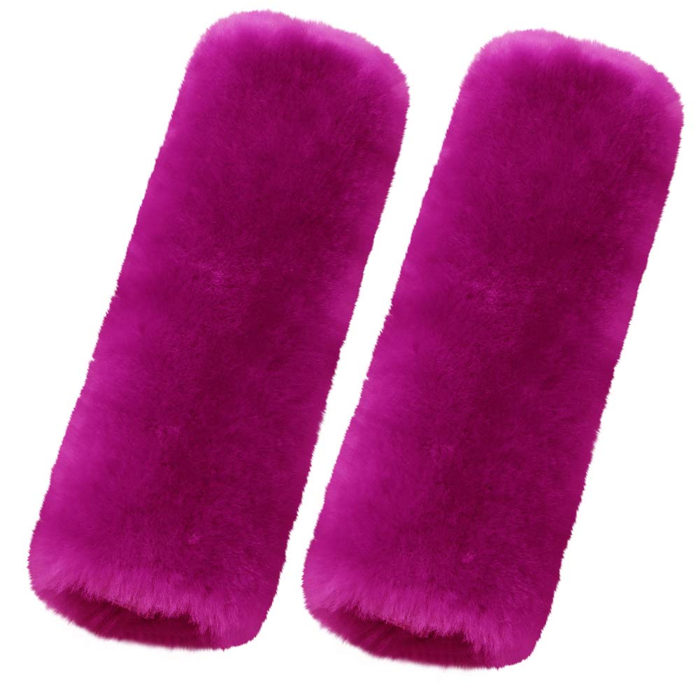 OGLAND 2 Pack Sheepskin Car Seat Belt Cover Pads | Wool Seatbelt Cushions